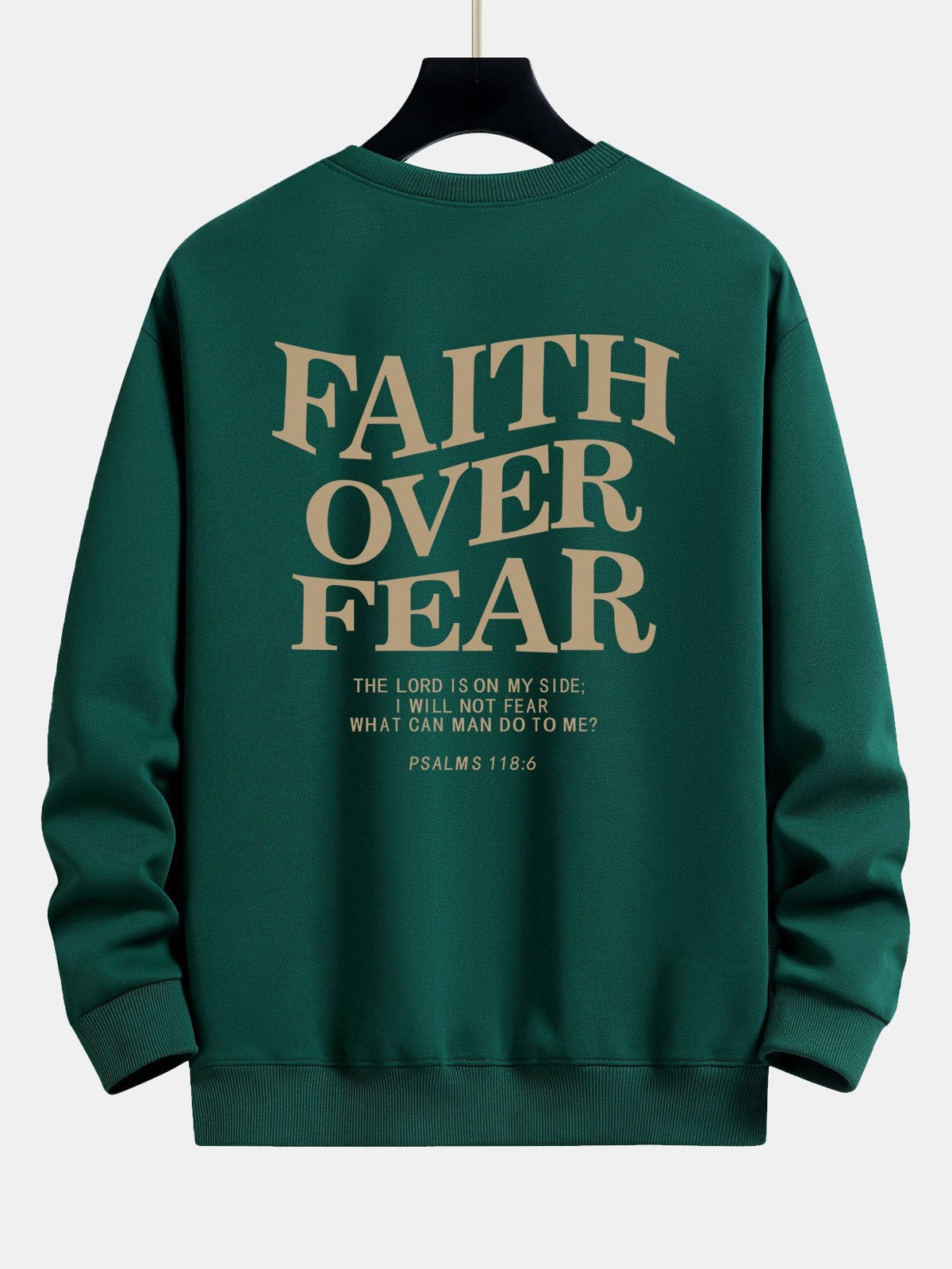 Faith Over Fear Print Relax Fit Sweatshirt