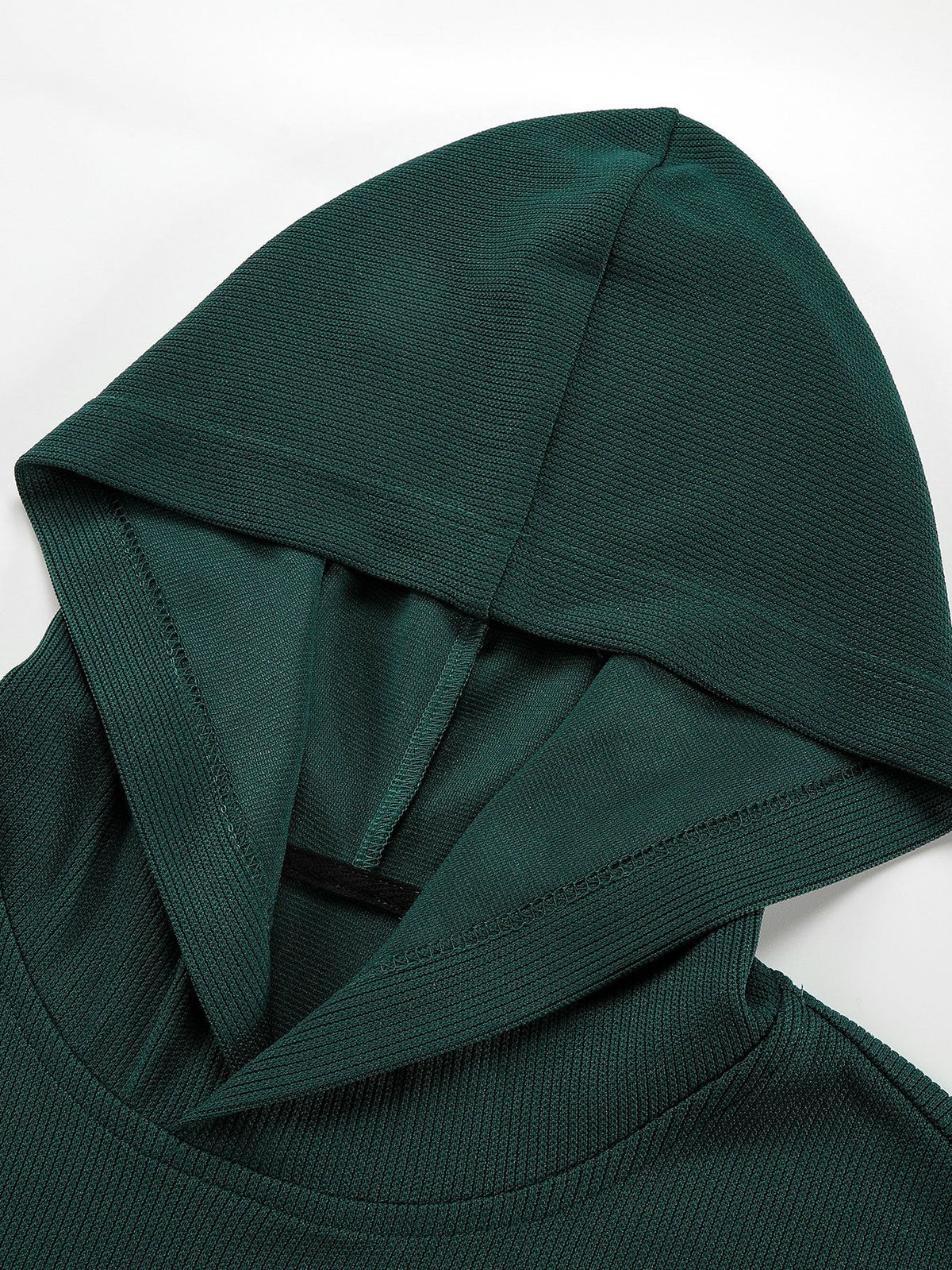 Basic Knitted Ribbed Hoodie