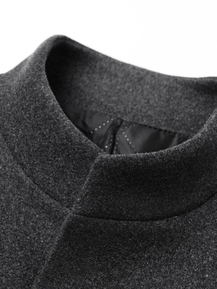Funnel Neck Woolen Overcoat
