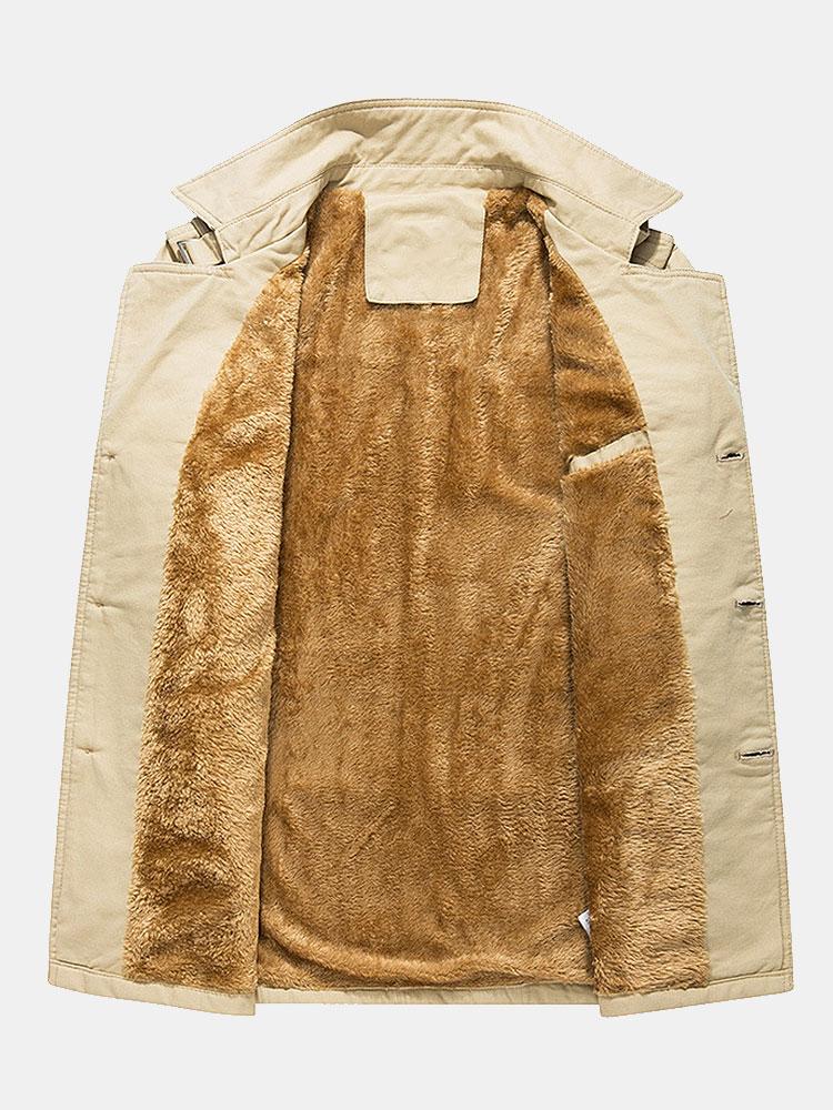Long Line Teddy Lined Chino Coat