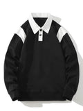 Contrast Polo Sweatshirt