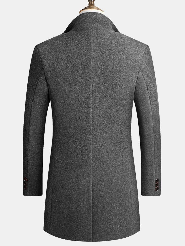 Lapel Woolen Overcoat