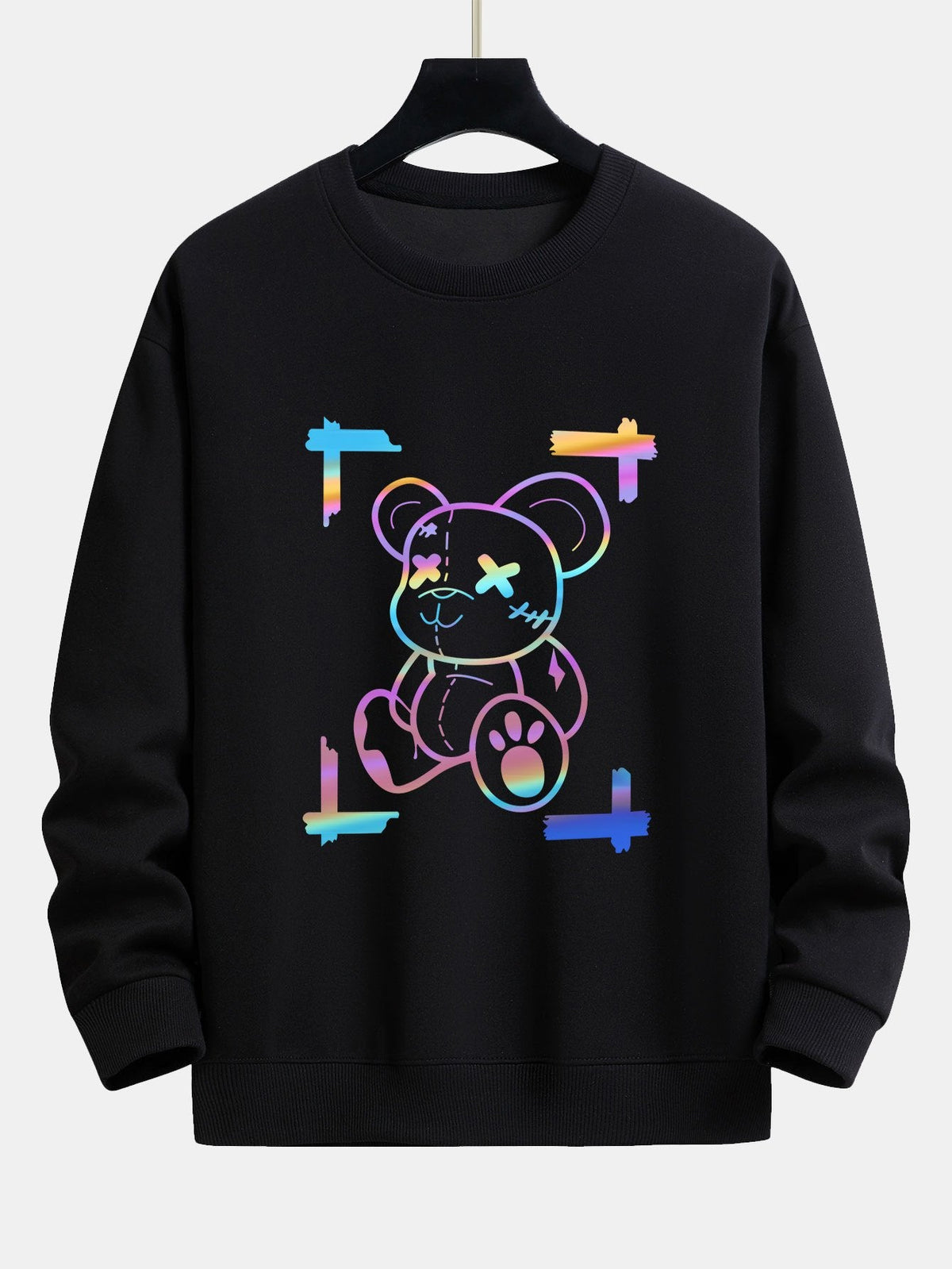 Colorful Bear Print Relax Fit Sweatshirt