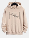 Hand And Cat Paw Print Relax Fit Hoodie