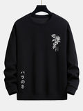Rose Slogan Print Relax Fit Sweatshirt