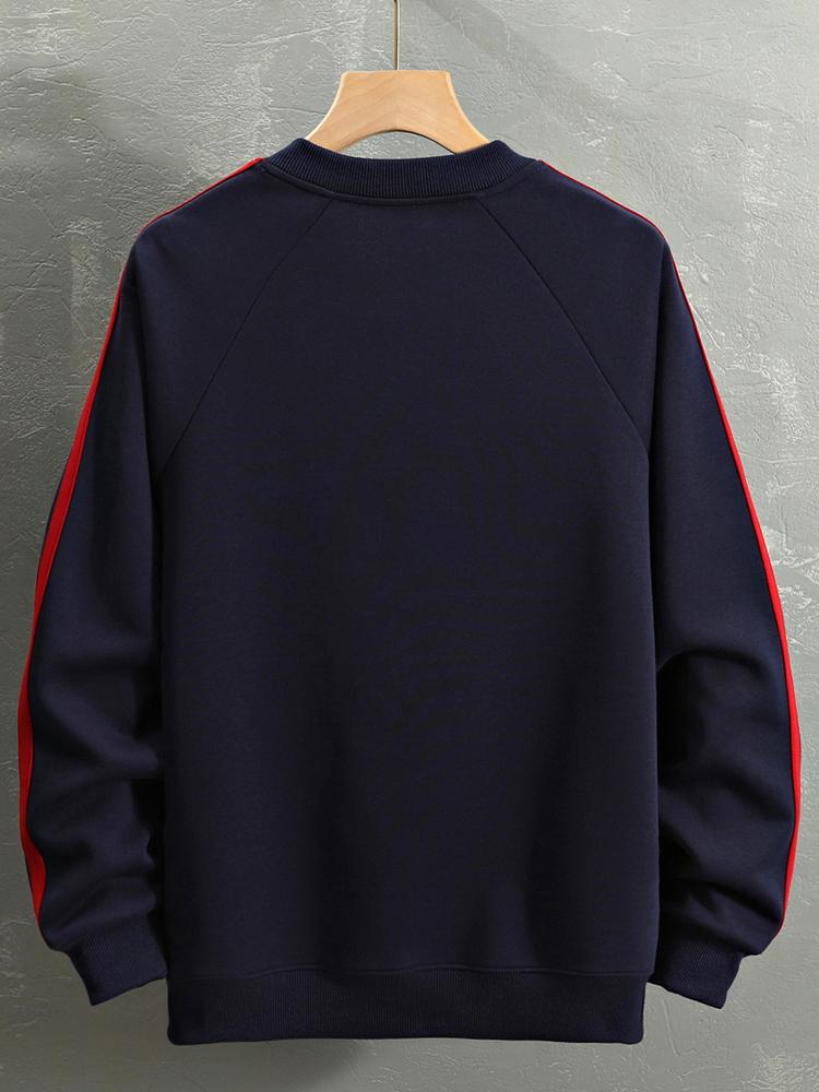 Oversize Racing Slogan Color Block Sweatshirt