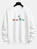 Cartoon Dinosaur Print Relax Fit Sweatshirt