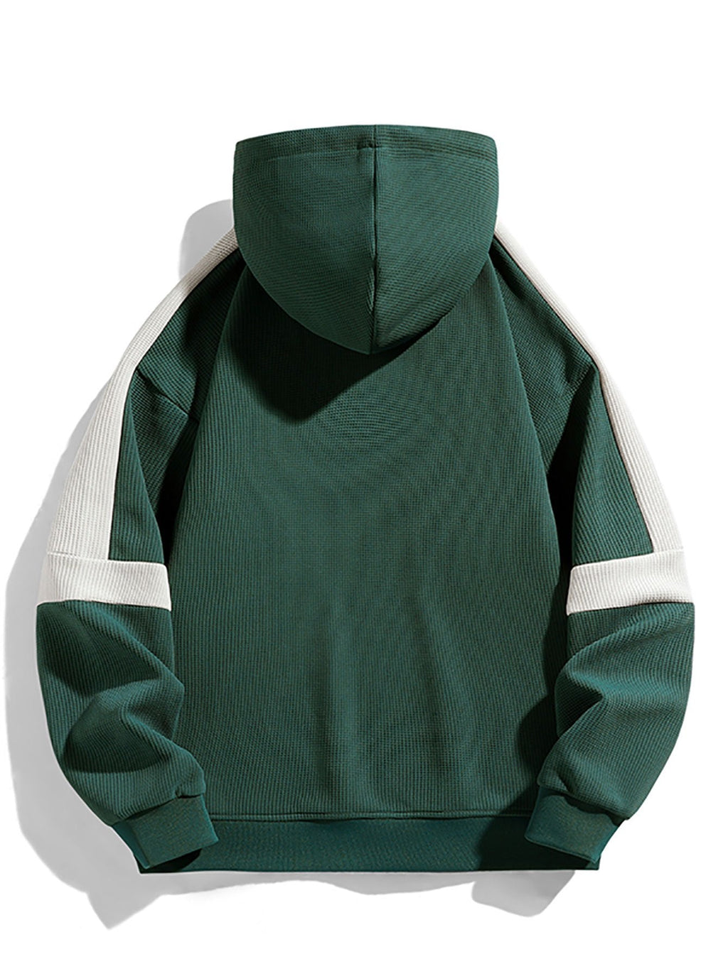 Color-Block-Waffelstrick-Kapuzenpullover