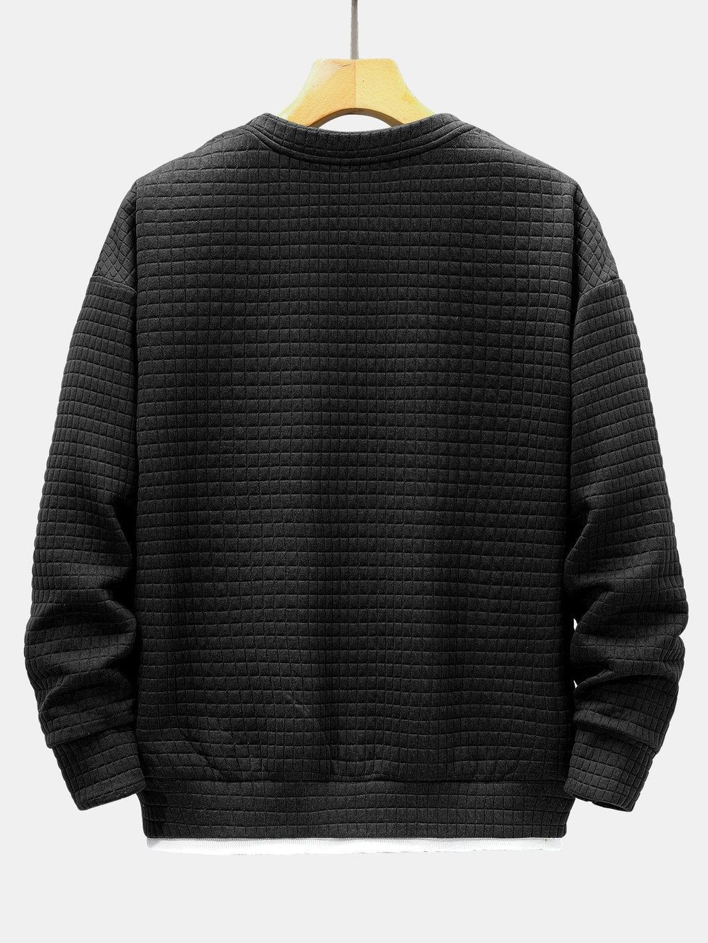 Relax Fit 2 In 1 Waffle Crew Neck Sweatshirt