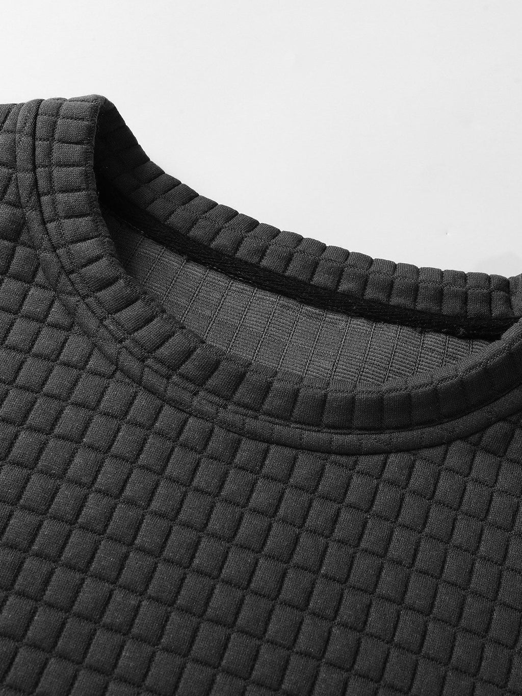 Relax Fit 2 In 1 Waffle Crew Neck Sweatshirt