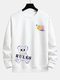 Graffiti Bear Print Relax Fit Sweatshirt