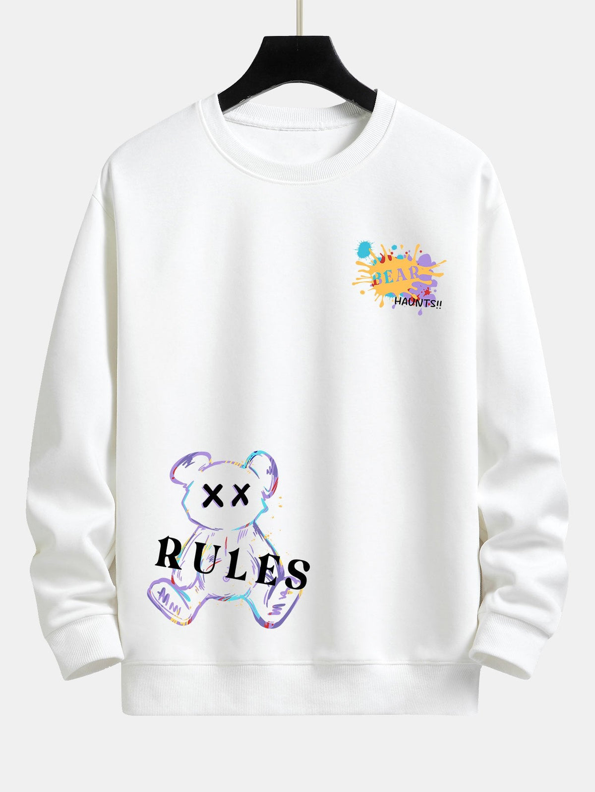 Graffiti Bear Print Relax Fit Sweatshirt