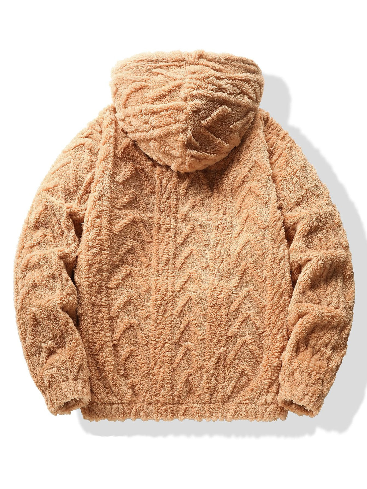 Geometric Jacquard Teddy Hoodie