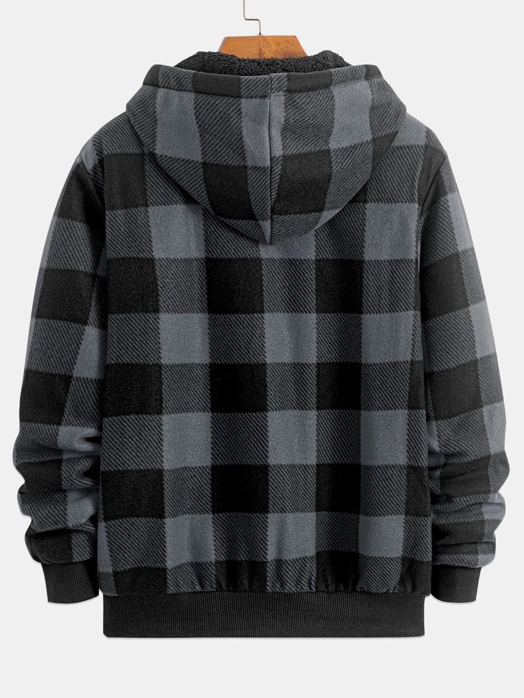 Teddy Fleece Lined Flannel Plaid Hoodie