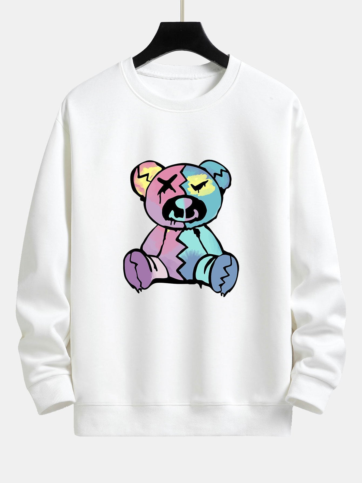 Colorful Bear Print Relax Fit Sweatshirt