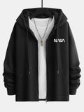 NASA Print Relax Fit Zip Hoodie