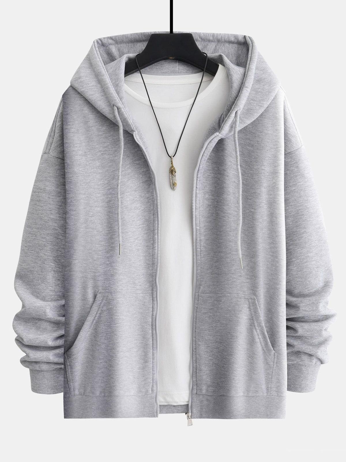 Basic Relax Fit Zip Hoodie