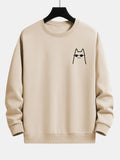 Cat Wearing Sunglasses Print Relax Fit Sweatshirt