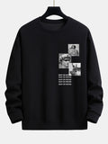 Gothic Slogan Statue Print Relax Fit Sweatshirt