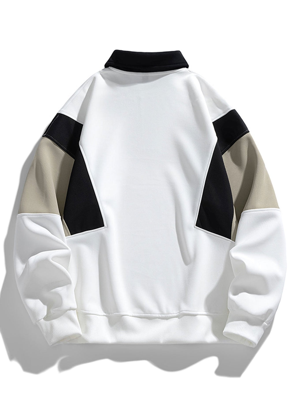 Relax Fit Color Block Polo Sweatshirt