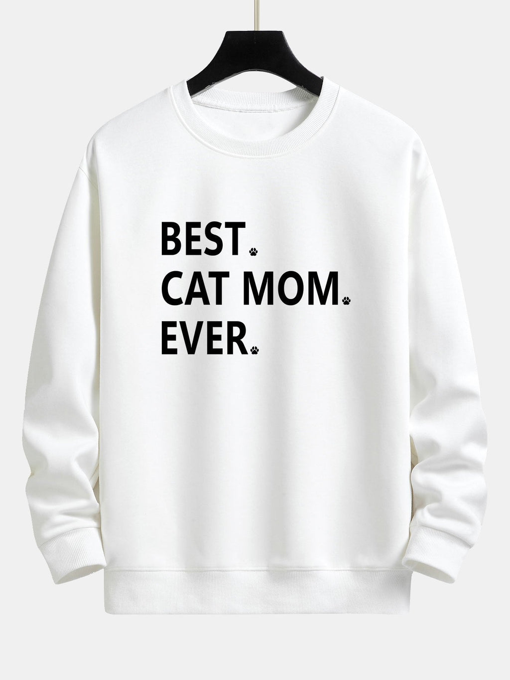 Best Cat Mom Ever Print Relax Fit Sweatshirt