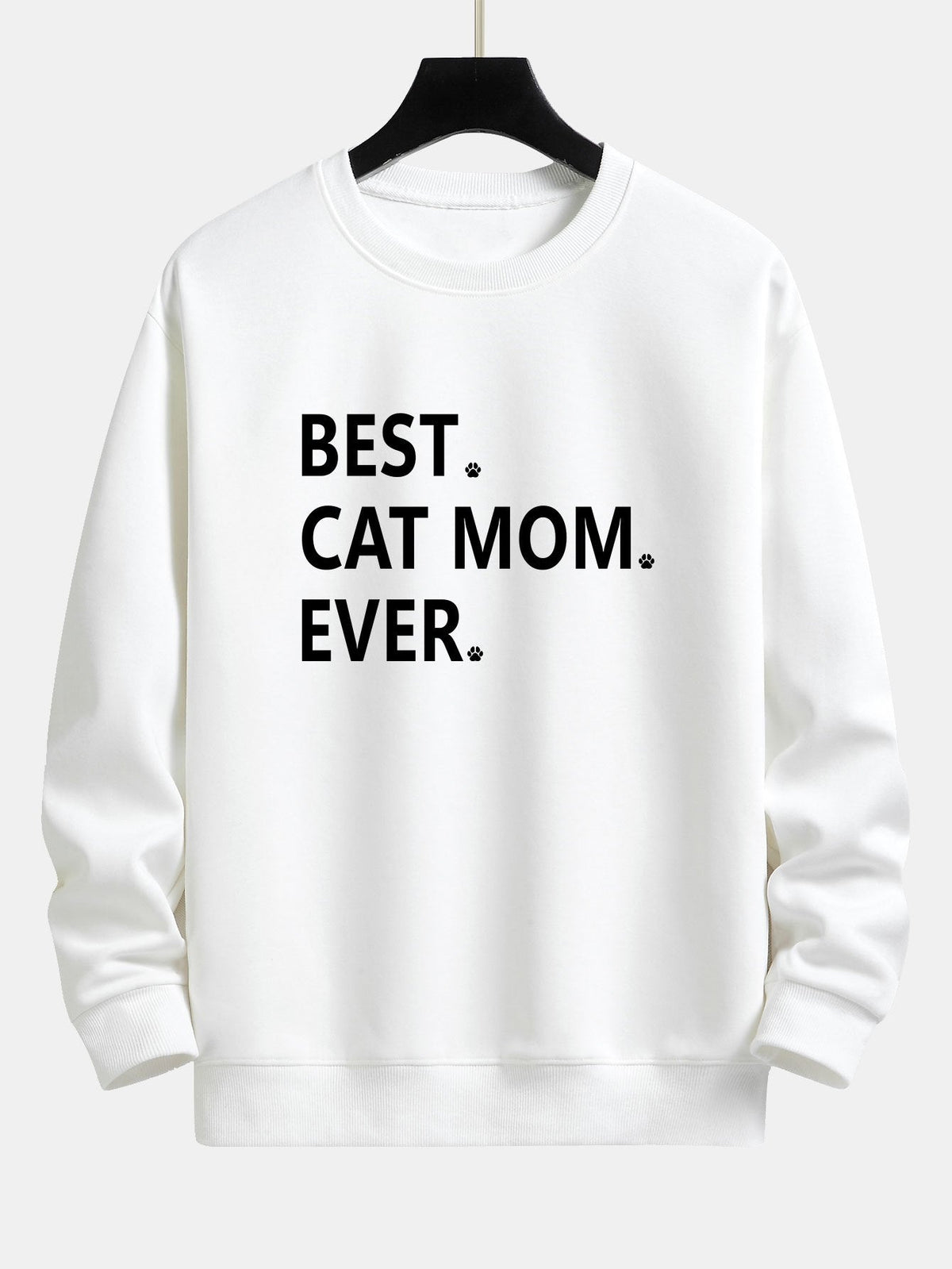 Best Cat Mom Ever Print Relax Fit Sweatshirt