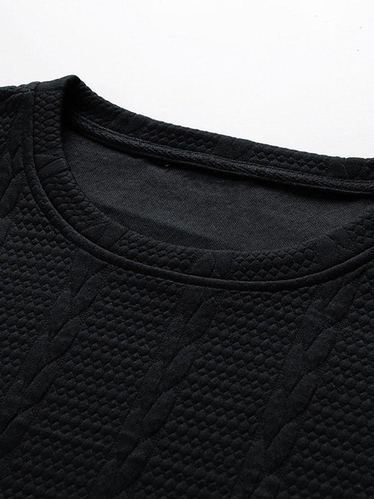 Relax Fit Wheat Jacquard Sweatshirt