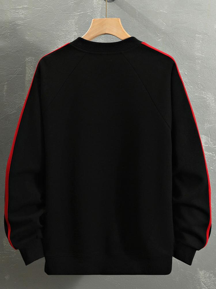 Oversize Racing Slogan Color Block Sweatshirt
