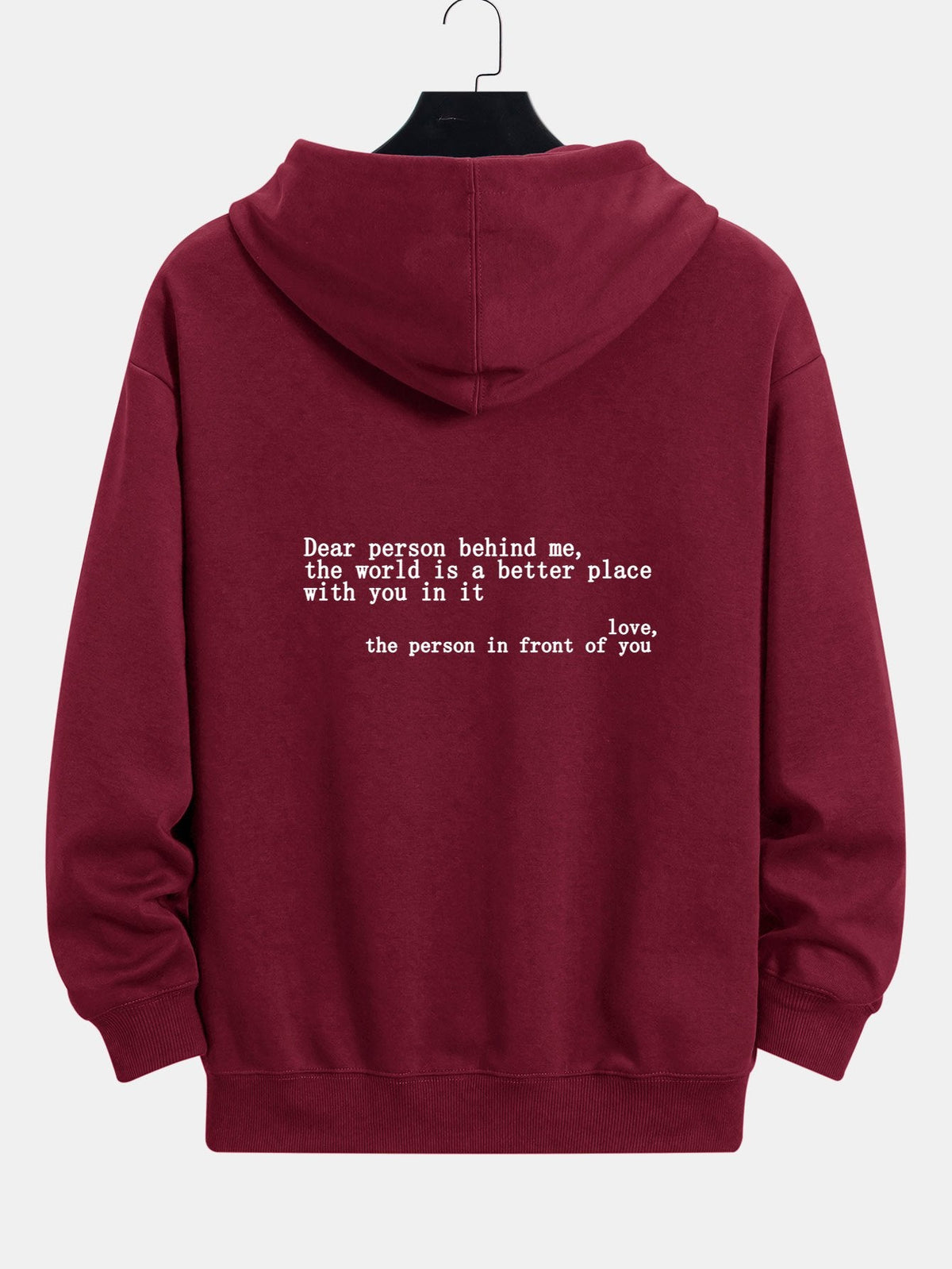 Slogan Print Relax Fit Hoodie
