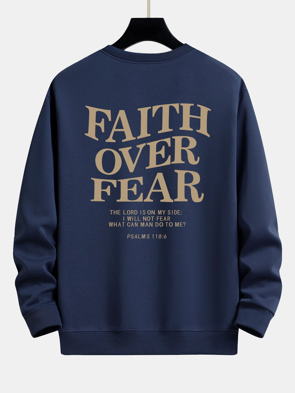 Faith Over Fear Print Relax Fit Sweatshirt