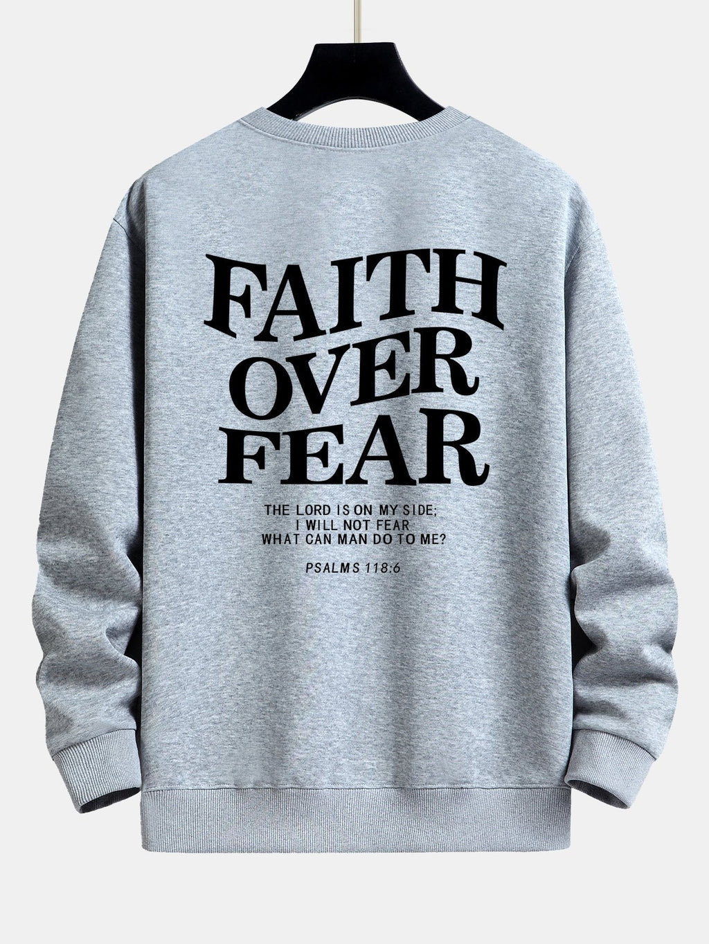 Faith Over Fear Print Relax Fit Sweatshirt
