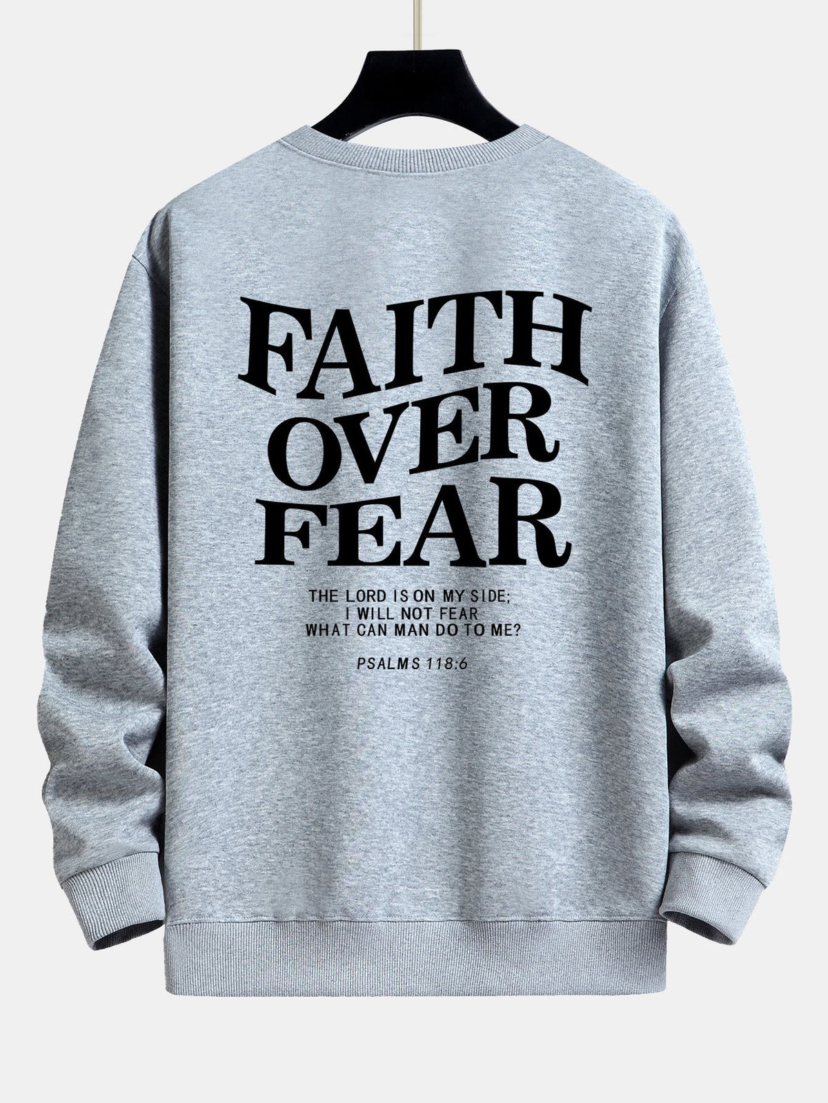 Faith Over Fear Print Relax Fit Sweatshirt