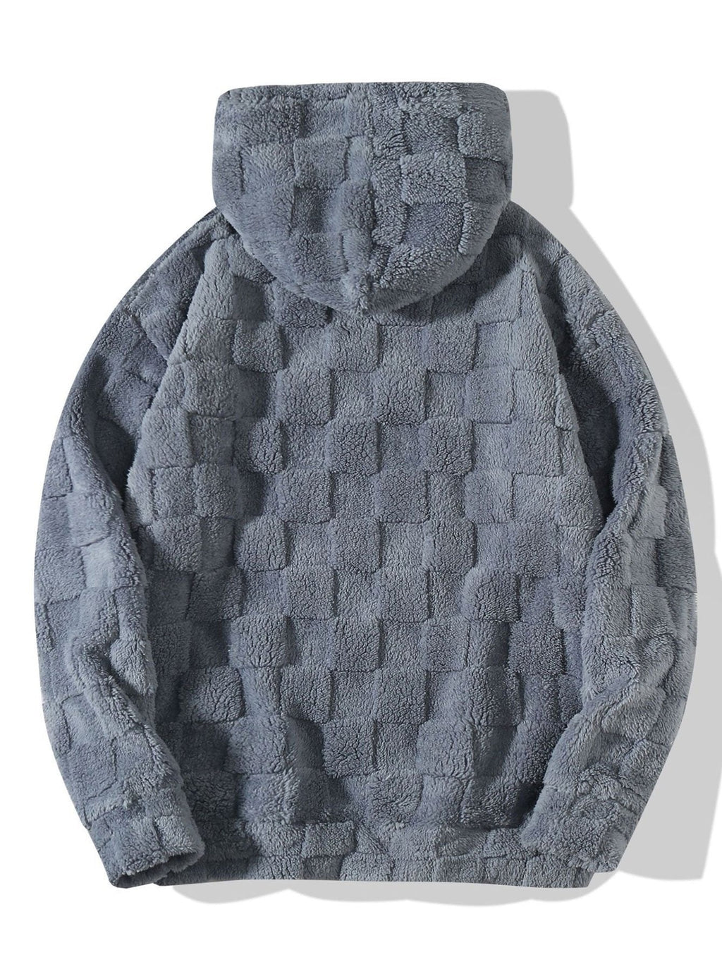 Relax Fit Checkerboard Teddy Hoodie