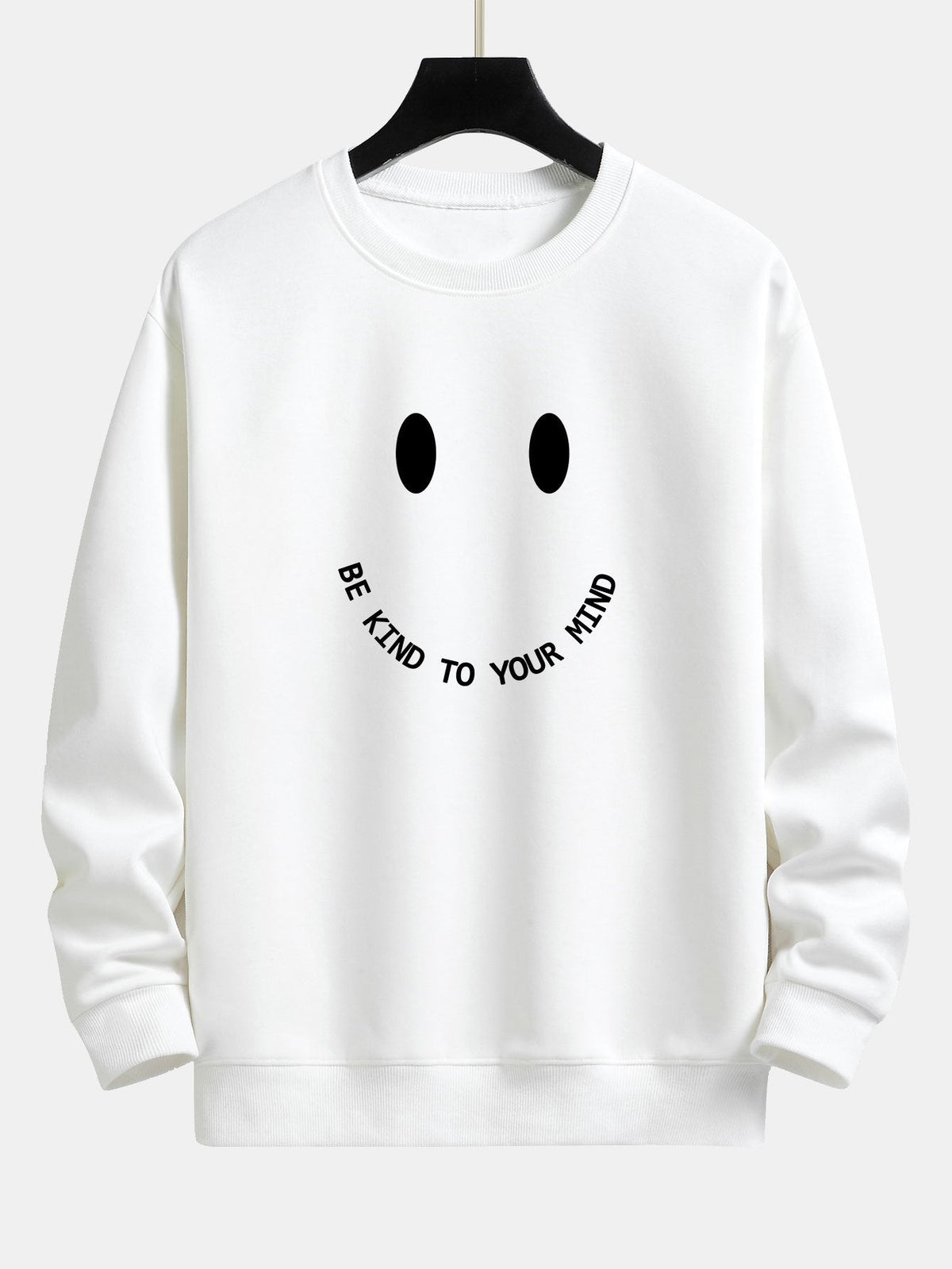 Smiley Face Slogan Print Relax Fit Sweatshirt