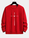 Cross Heart Print Relax Fit Sweatshirt