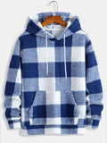 Teddy-Kapuzenpullover mit Karomuster