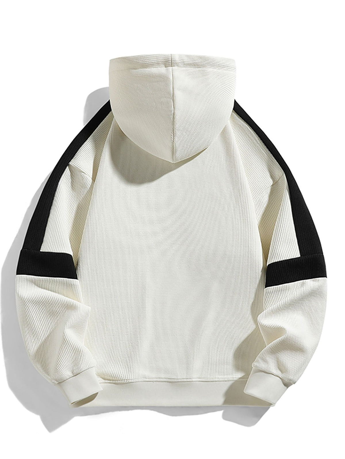 Color-Block-Waffelstrick-Kapuzenpullover