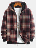 Teddy Fleece Lined Flannel Plaid Hoodie