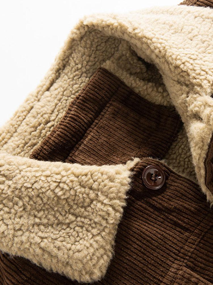 Teddy Lined Cotton Corduroy Jacket