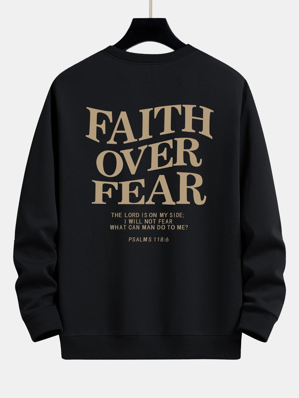 Faith Over Fear Print Relax Fit Sweatshirt