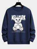 Slogan Bear Print Relax Fit Sweatshirt