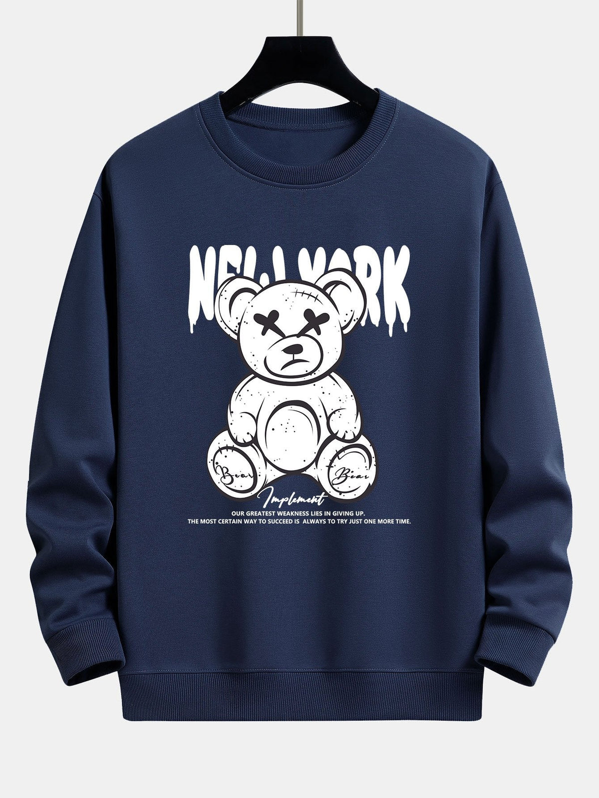 Slogan Bear Print Relax Fit Sweatshirt