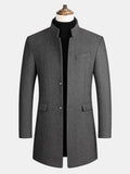 Stand Collar Woolen Overcoat