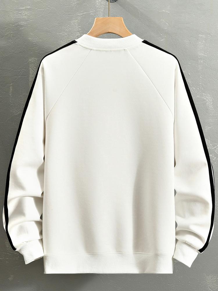 Oversize Racing Slogan Color Block Sweatshirt