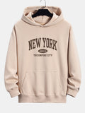 New York Slogan Print Relax Fit Hoodie