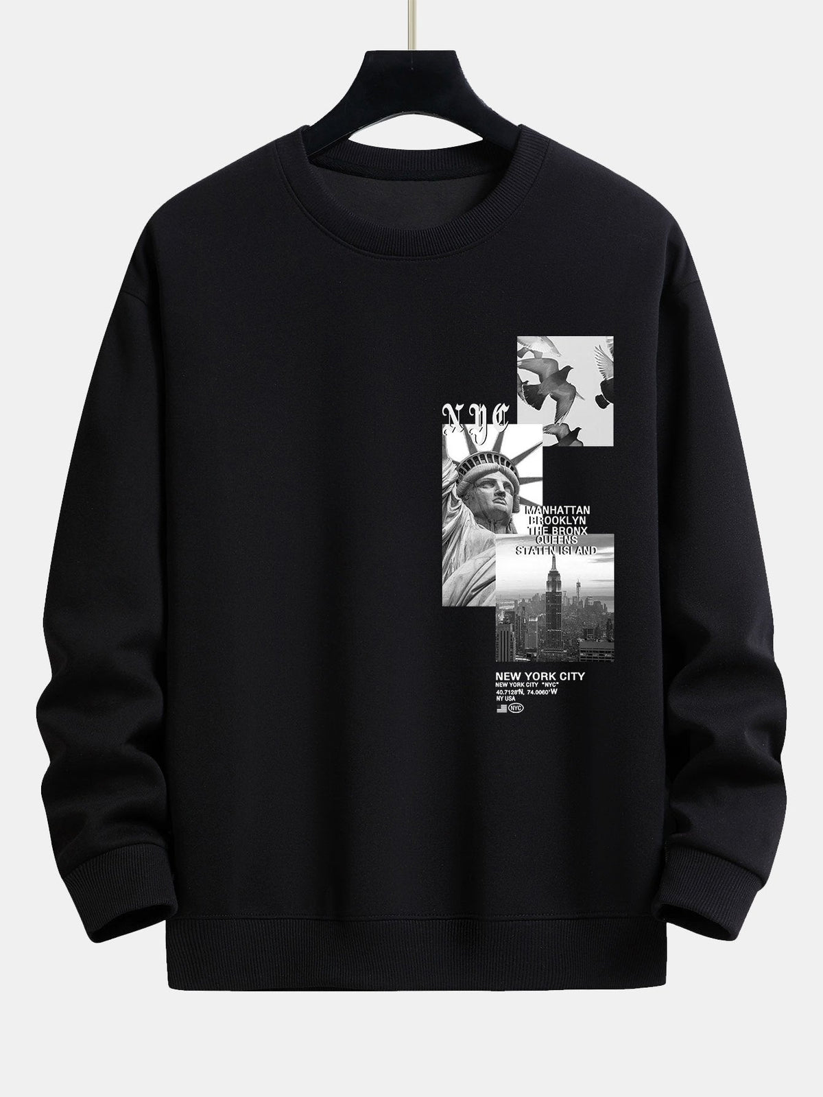 New York Scenic Views Print Relax Fit Sweatshirt
