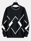 Geometric Print Crew Neck Sweatshirt
