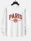 Paris Varsity Print Relax Fit Sweatshirt