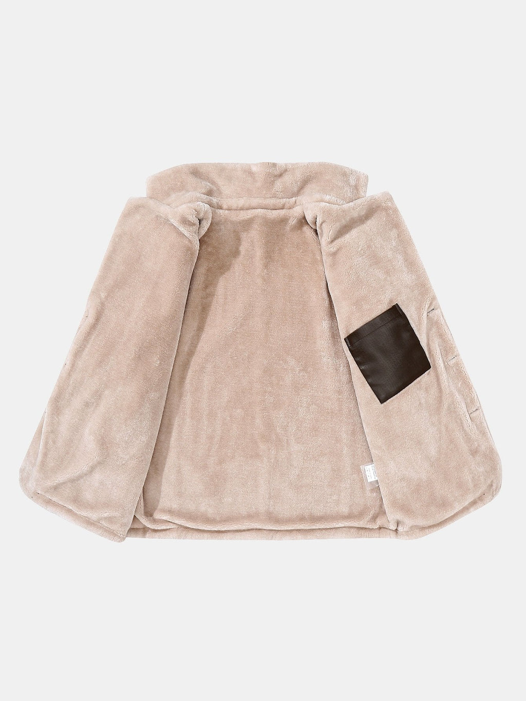 Faux Fur Lined PU Leather Blazer