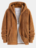 Basic Teddy-Kapuzenjacke mit Reißverschluss